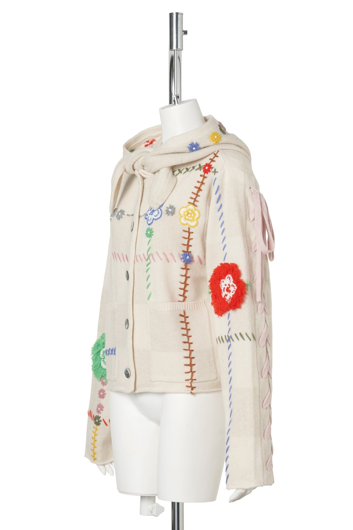 DAISY BOXY JACKET W/ REMOVABLE HOOD / ALMOND/CHALK