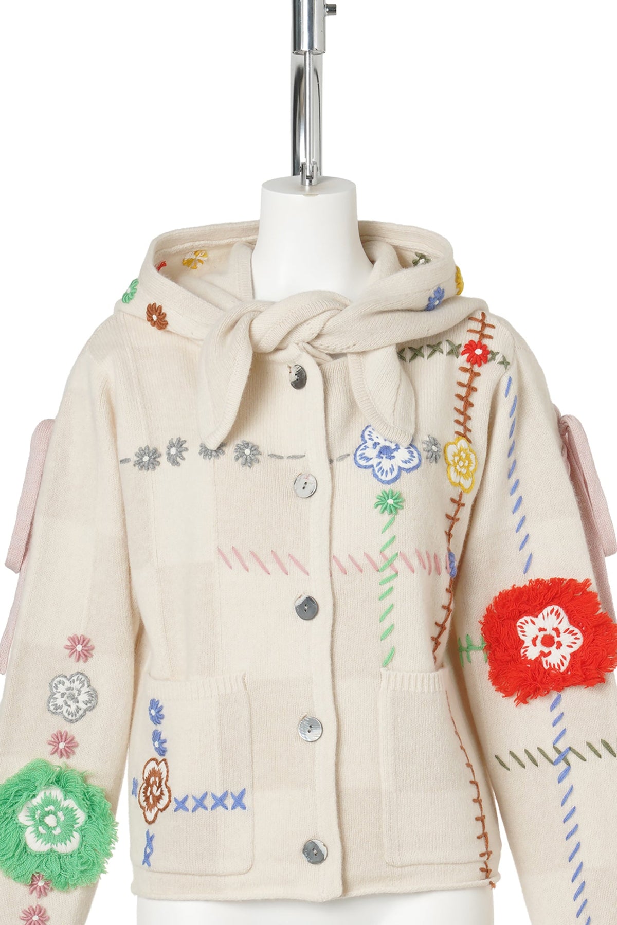 DAISY BOXY JACKET W/ REMOVABLE HOOD / ALMOND/CHALK
