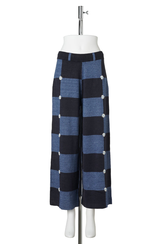 DAISY LINEN CHECK PANT / DENIM