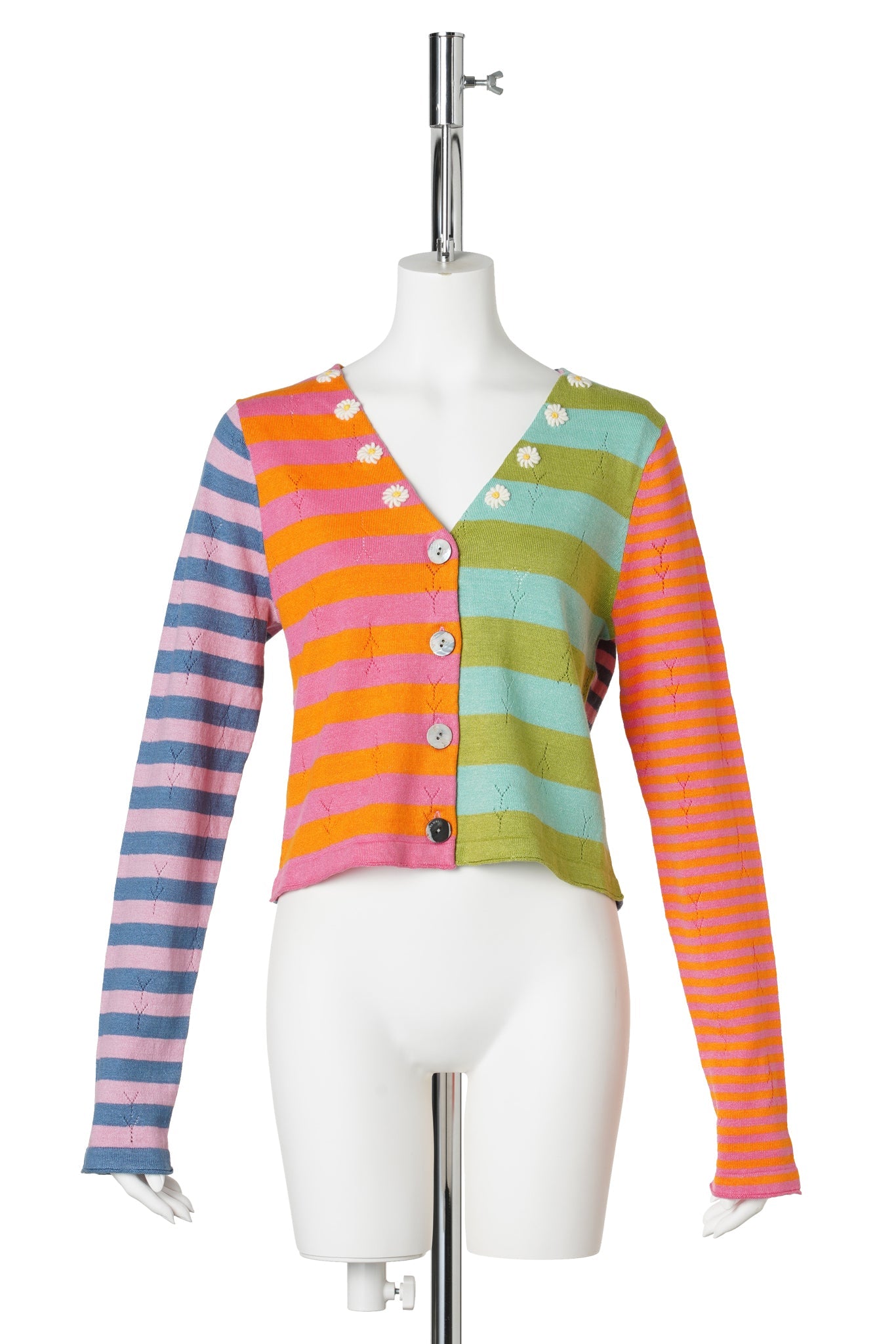 DAISY LINEN CARDIGAN / CANDY/ORANGE