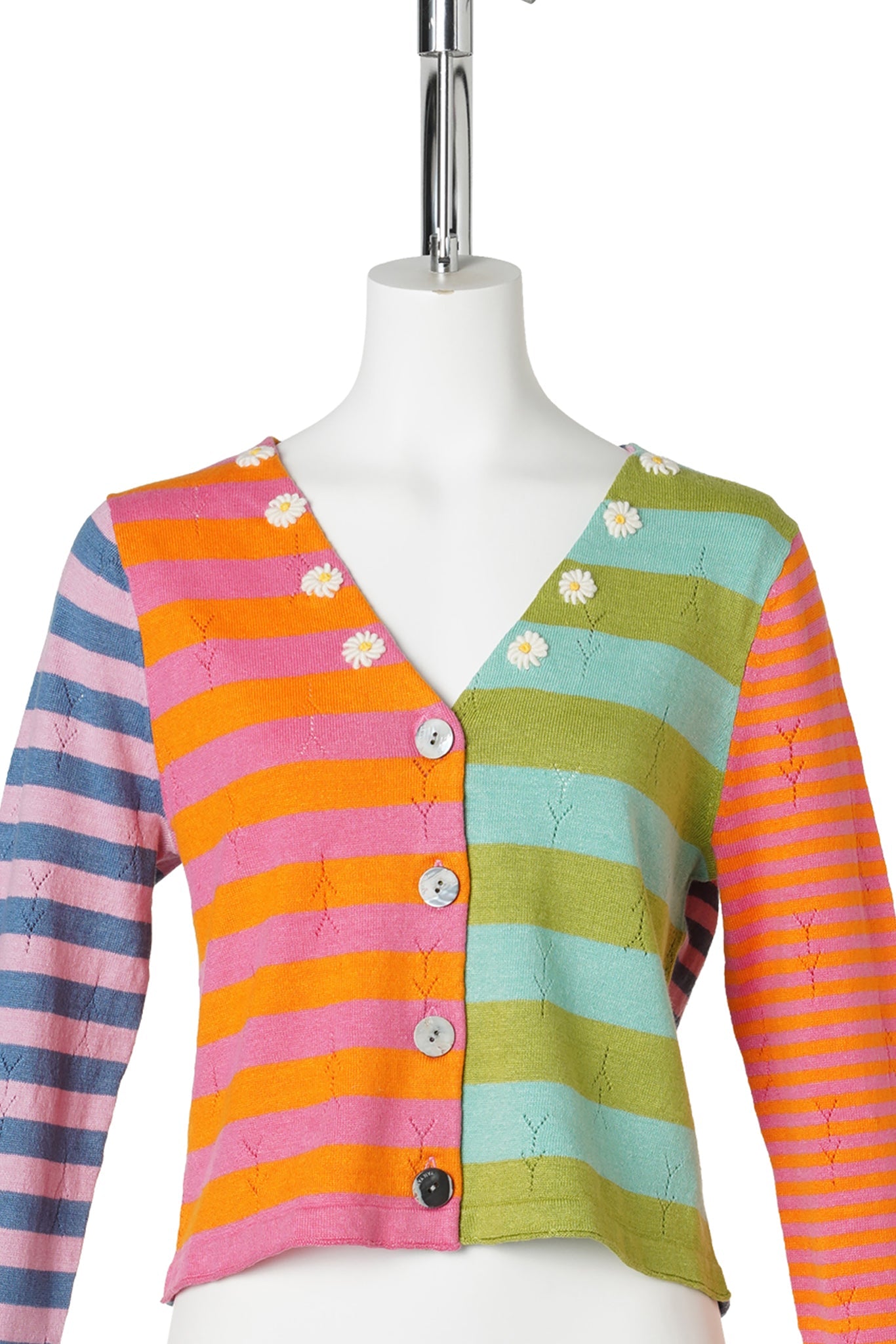 DAISY LINEN CARDIGAN / CANDY/ORANGE