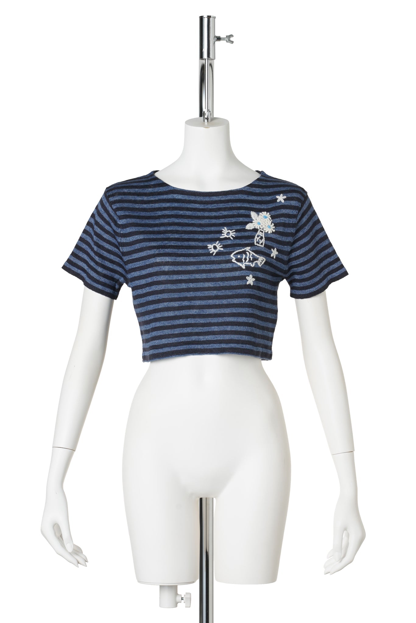 DAISY LINEN SS CROP PULLOVER / DENIM