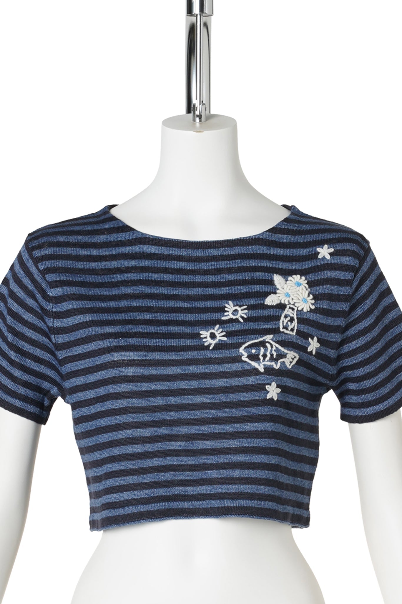 DAISY LINEN SS CROP PULLOVER / DENIM