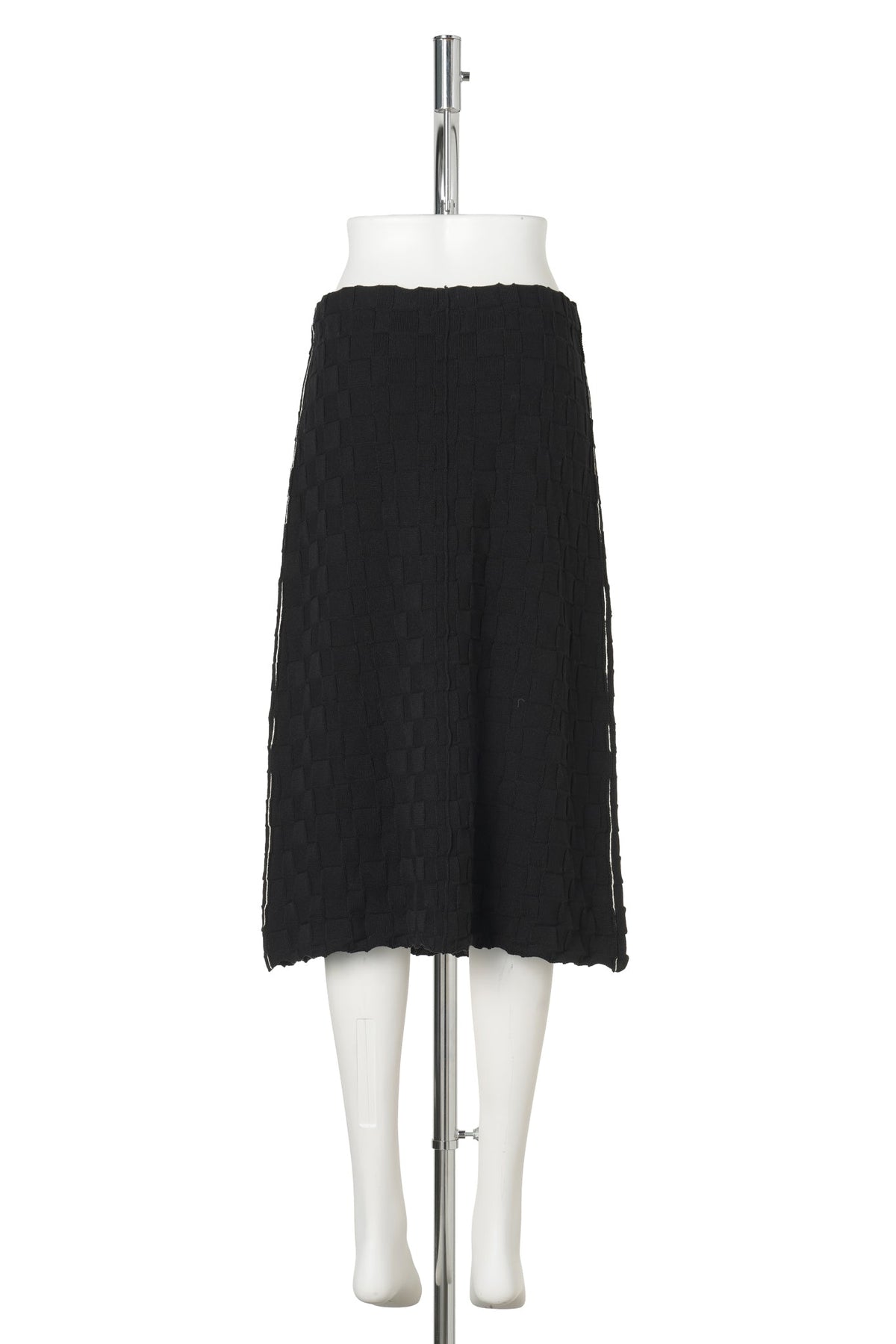 FLORAL CHECK PENCIL SKIRT / BLACK