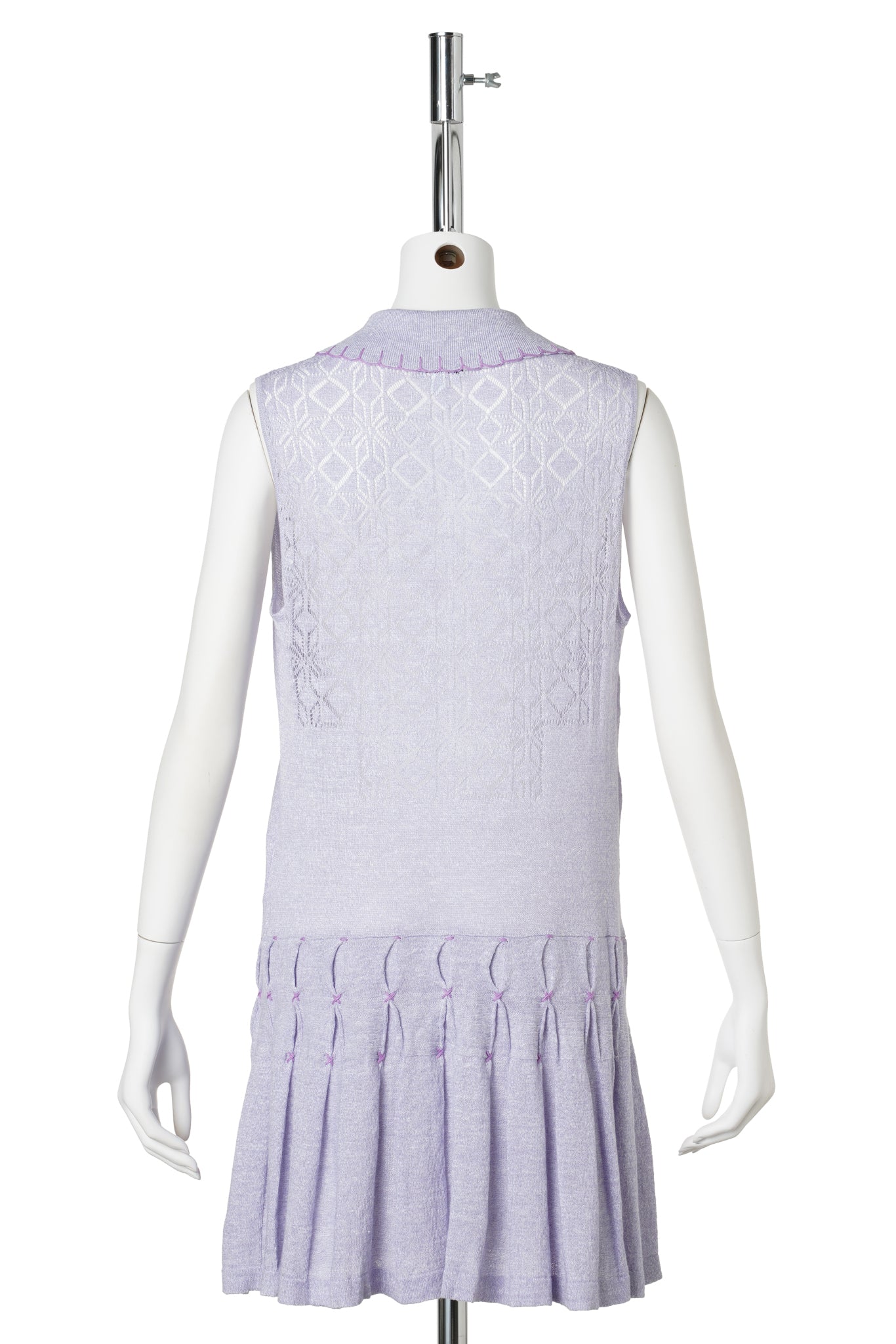 SNOWFLAKE LINEN SLEEVELESS POLO DRESS / LILAC