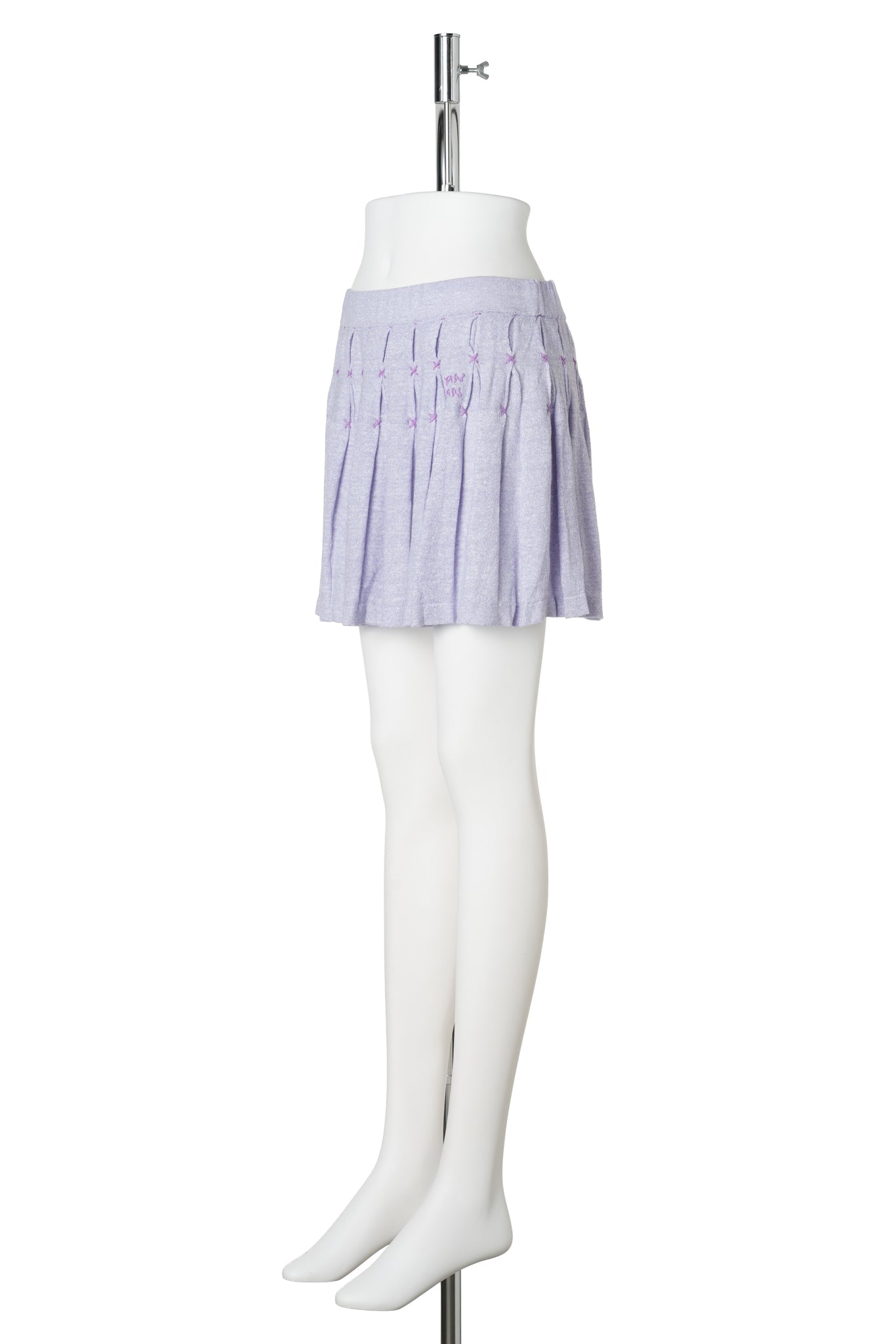 LINEN PLEATED SKIRT / LILAC