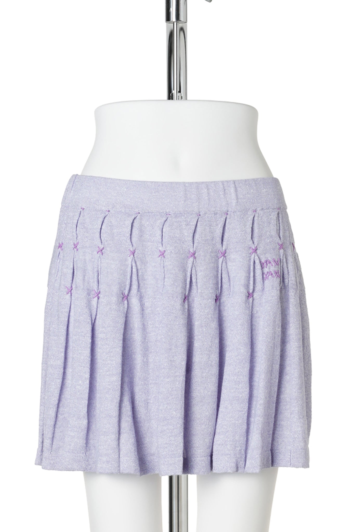 LINEN PLEATED SKIRT / LILAC