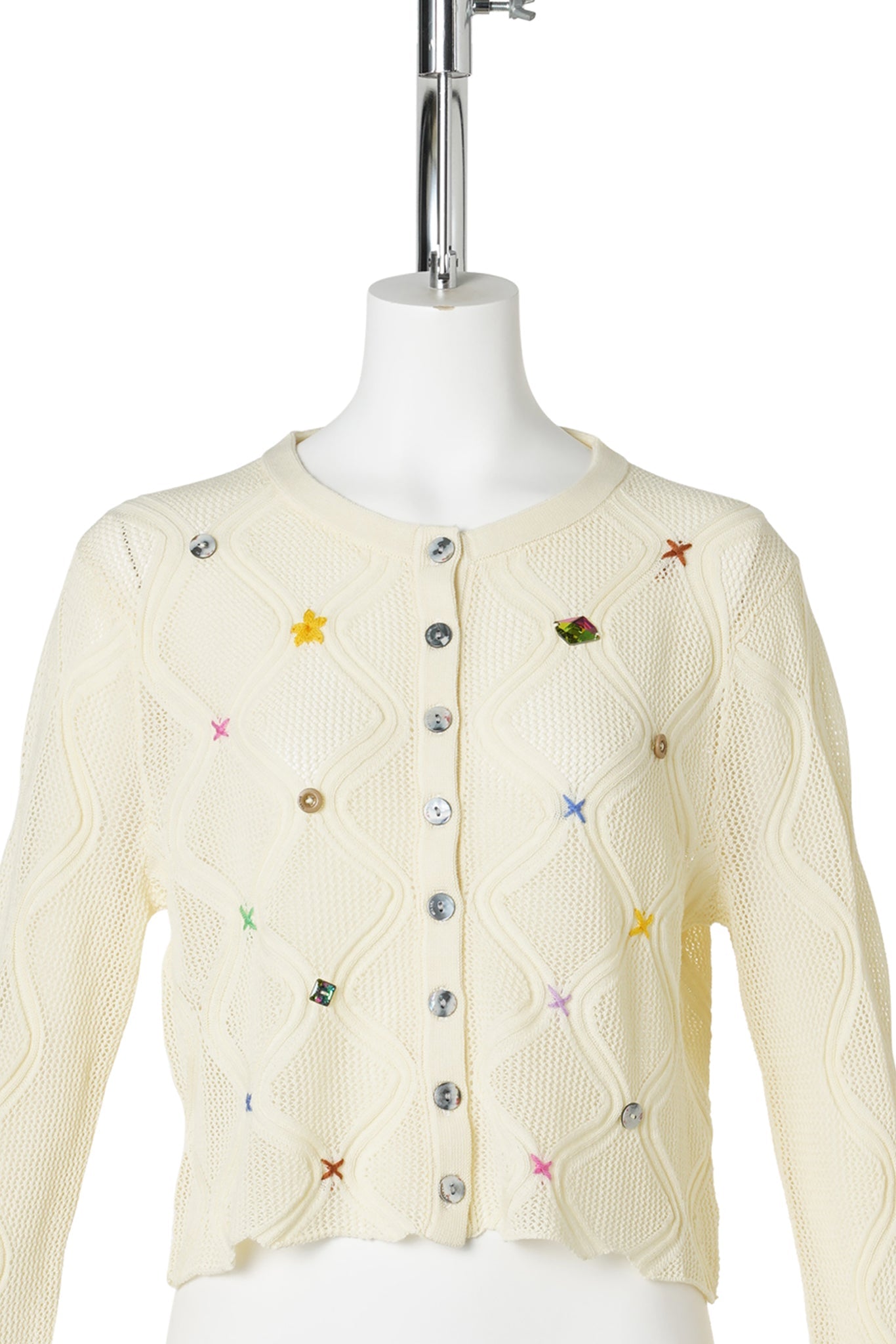 LATTICE CARDIGANN / IVORY