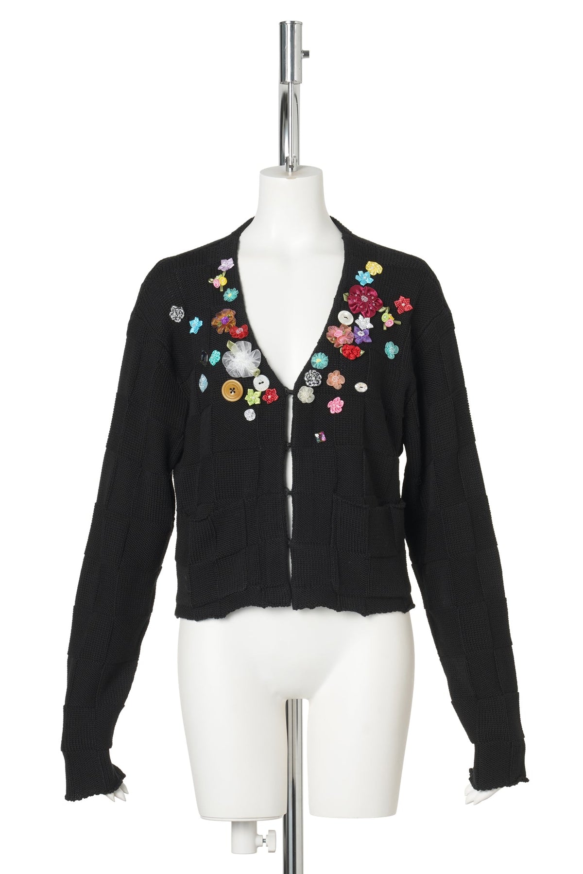 FIREWORKS VNECK CARDIGAN / BLACK