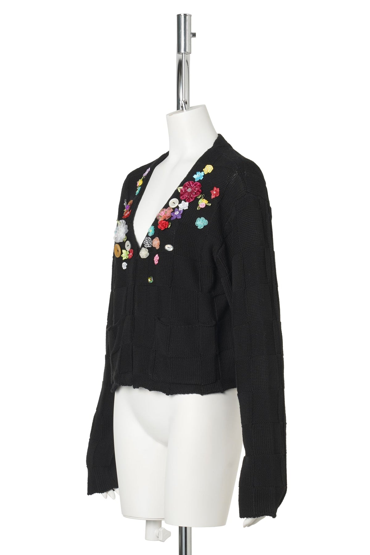 FIREWORKS VNECK CARDIGAN / BLACK