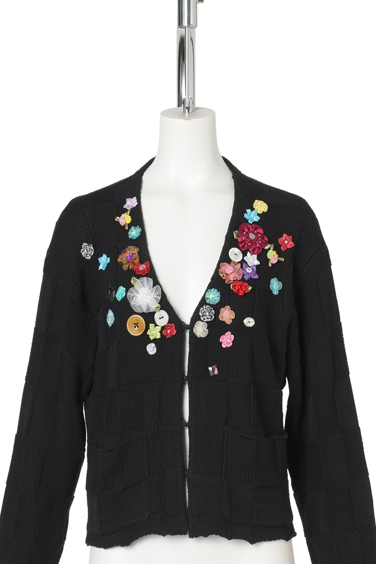 FIREWORKS VNECK CARDIGAN / BLACK