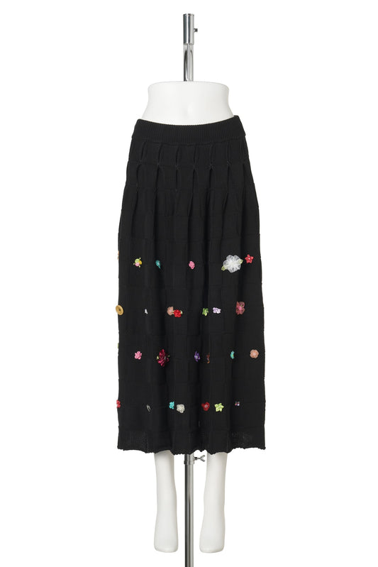 FIREWORKS PLEATED MAXI SKIRT / BLACK