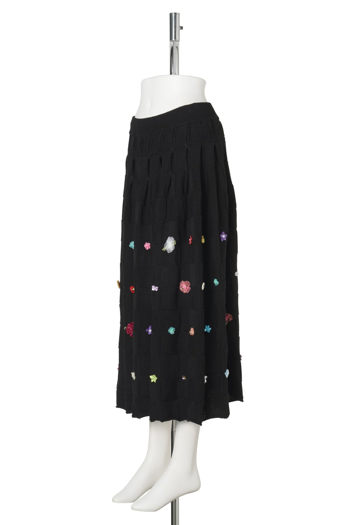 FIREWORKS PLEATED MAXI SKIRT / BLACK