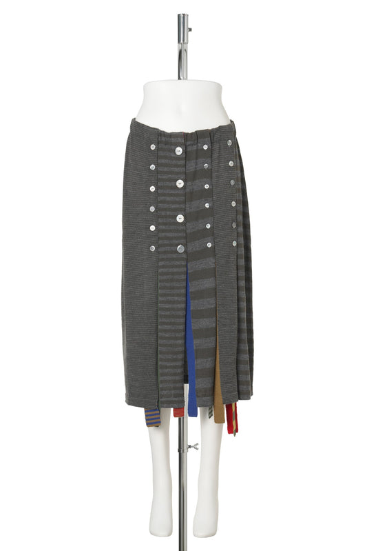 MISMATCH SHIFT SKIRT / GREY MULTI