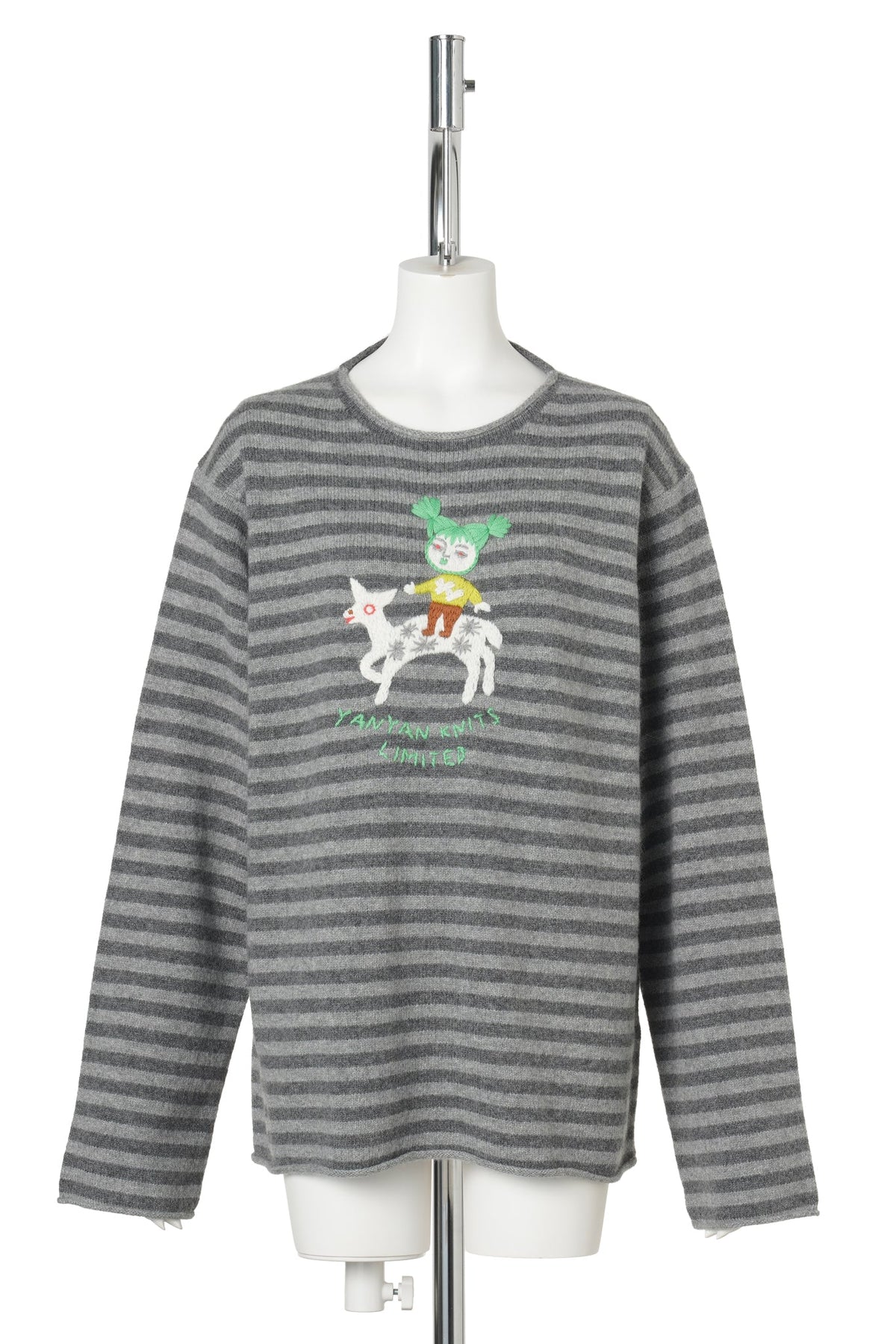 WAWA LS CREW PULLOVER (STRIPE) / GREY STRIPE