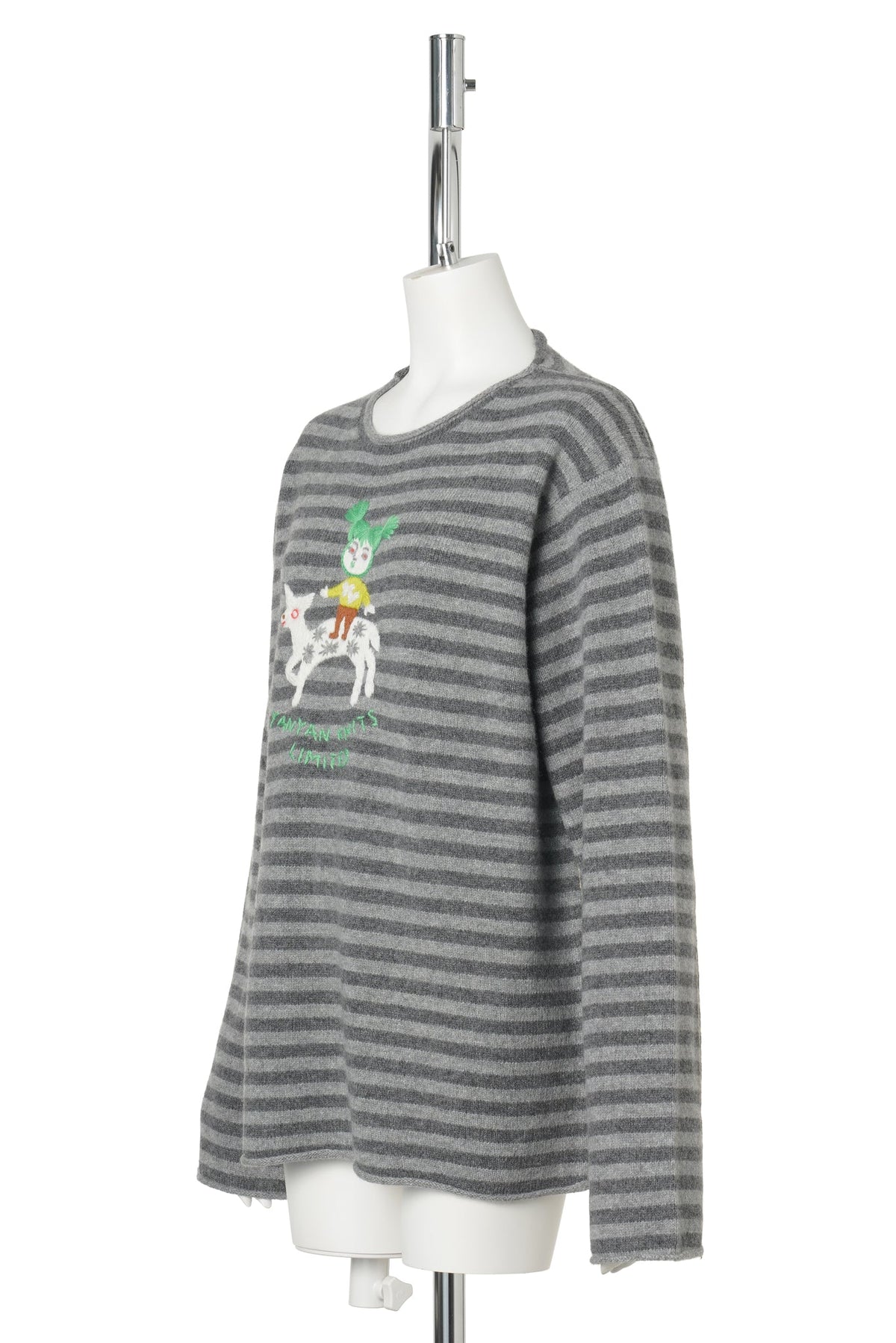 WAWA LS CREW PULLOVER (STRIPE) / GREY STRIPE
