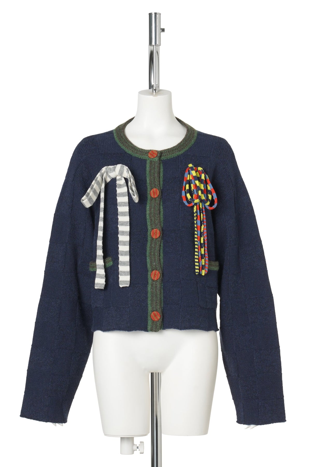 MULTI BOWS CREW JACKET / NAVY