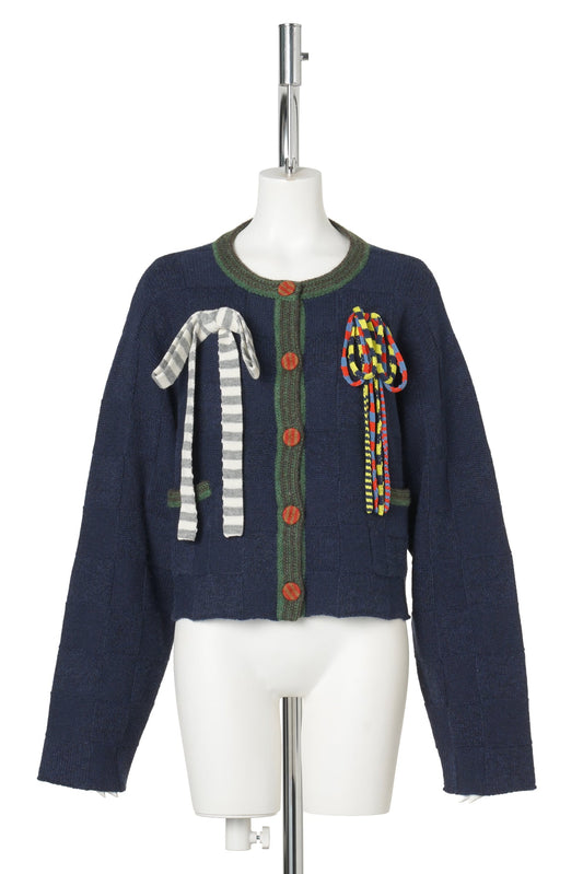 MULTI BOWS CREW JACKET / NAVY