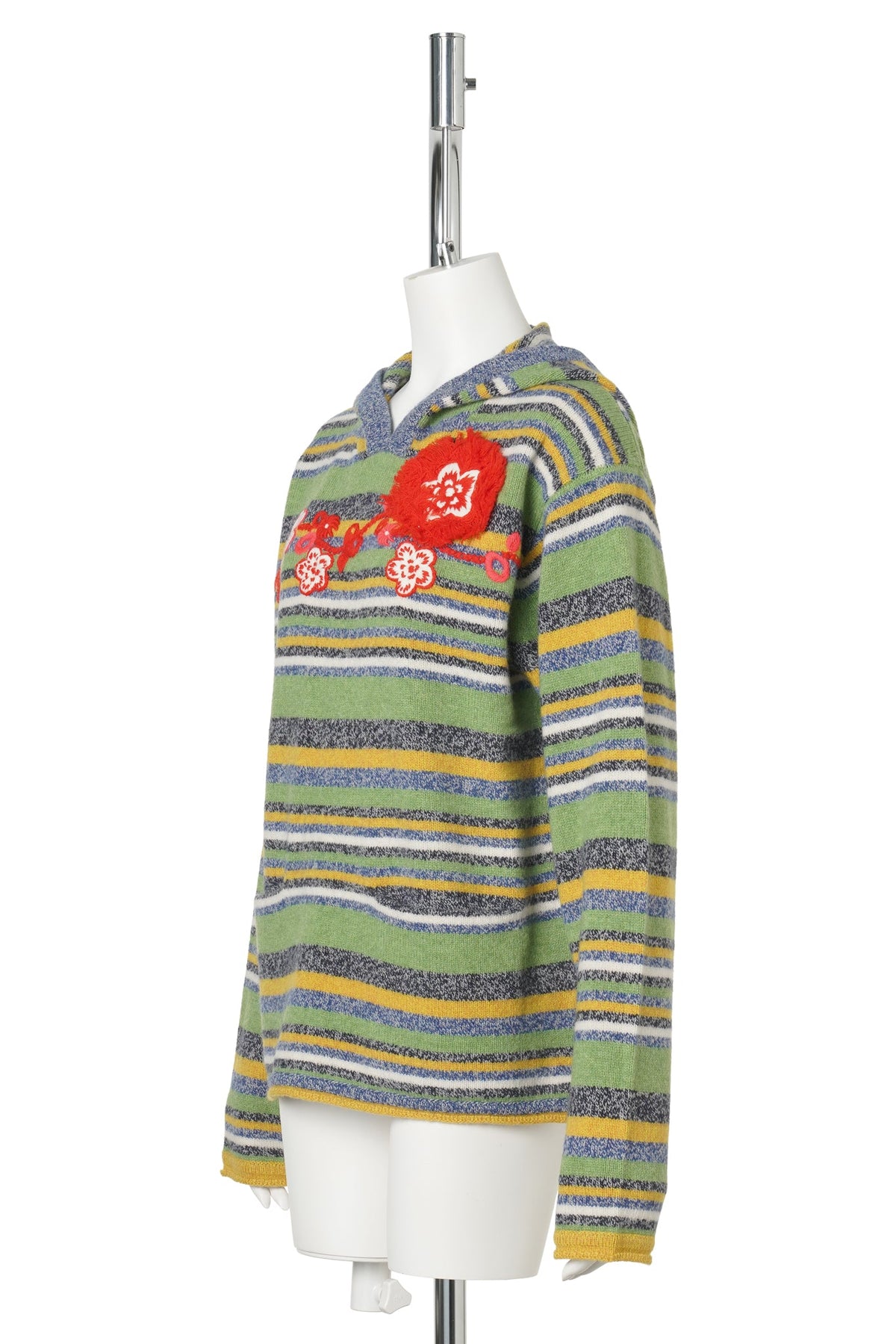 GARDEN STRIPE HOODY / GREEN MULTI STRIPE