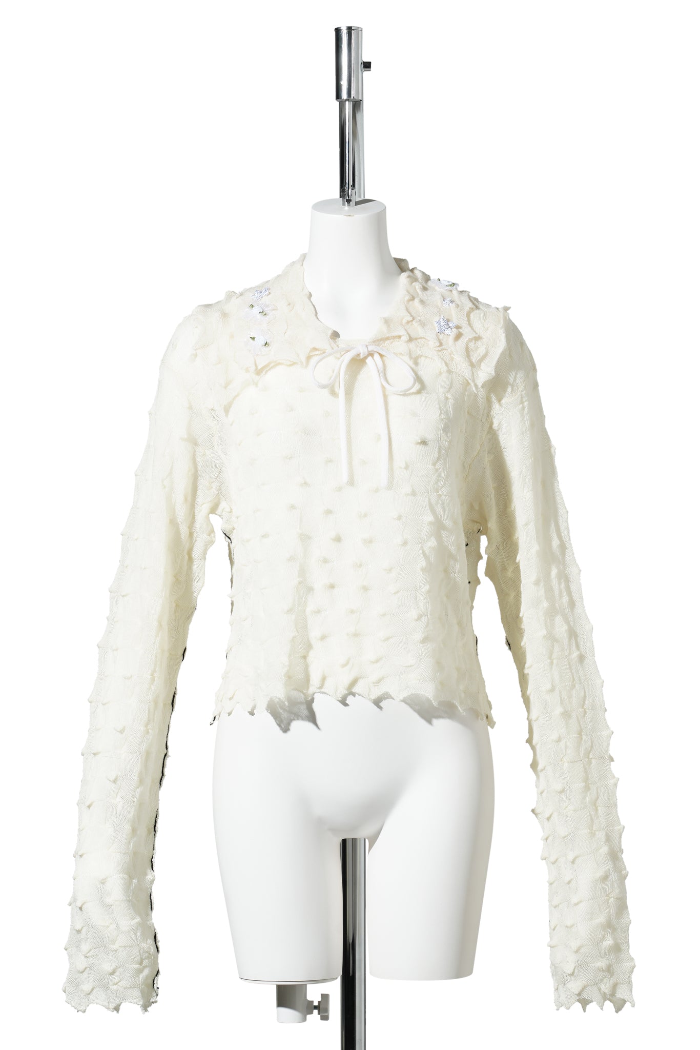 BORLOR SAILOR LS CROP PULLOVER / IVORY/BLACK