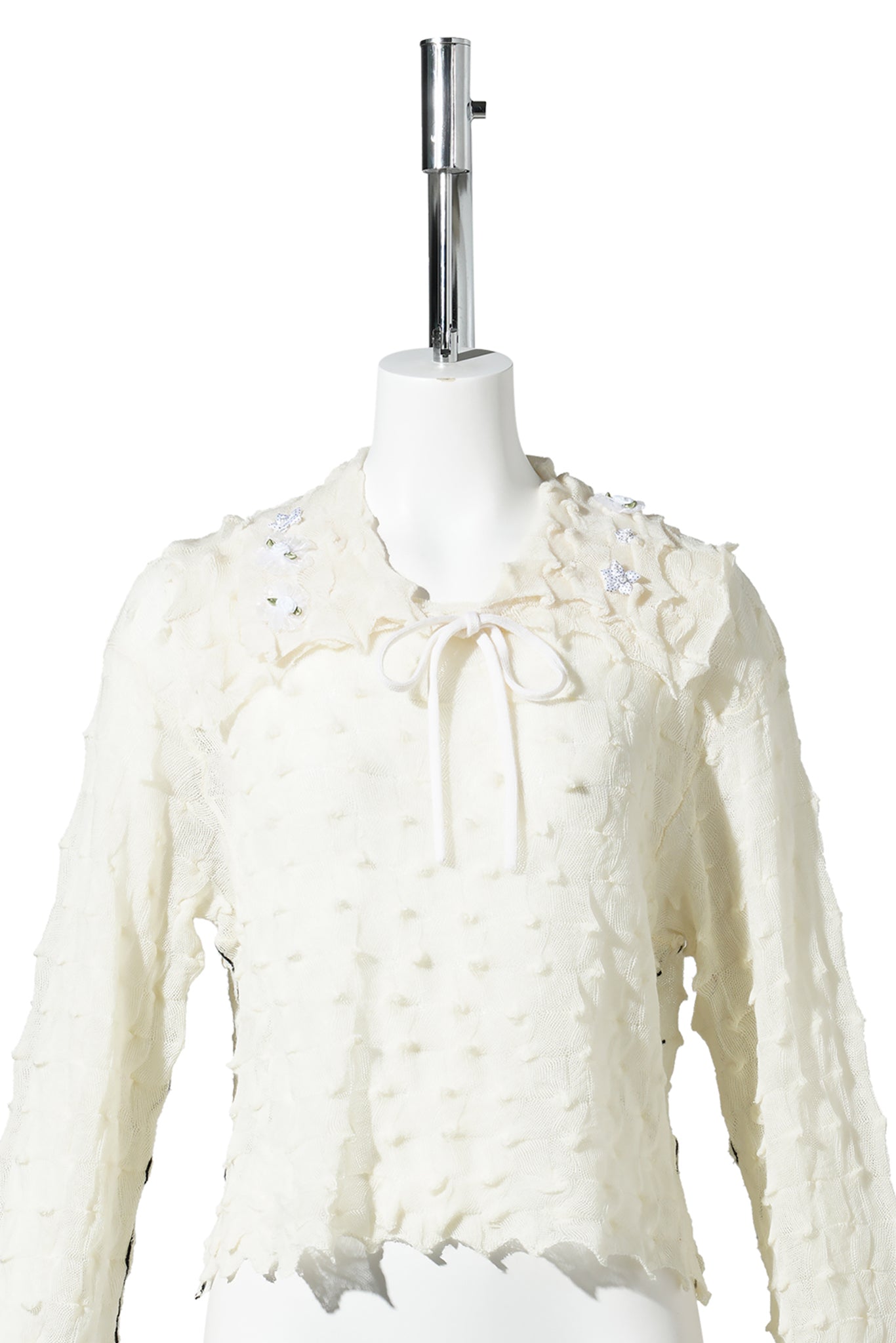 BORLOR SAILOR LS CROP PULLOVER / IVORY/BLACK