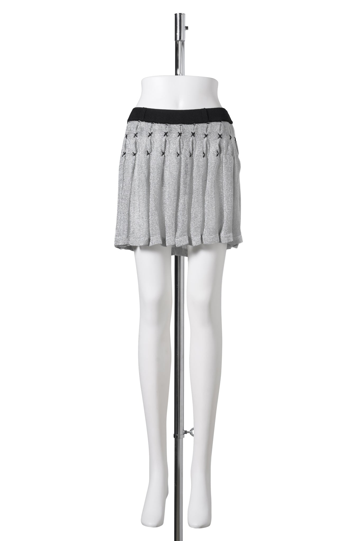 MERCURY PLEATED MINI SKIRT / SILVER