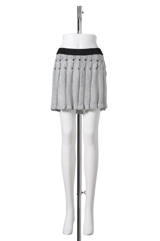 MERCURY PLEATED MINI SKIRT / SILVER