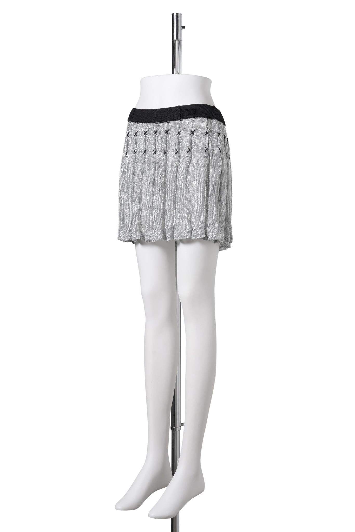 MERCURY PLEATED MINI SKIRT / SILVER