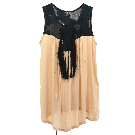 TASSEL DOCKING DRESS / BLACK&BEIGE