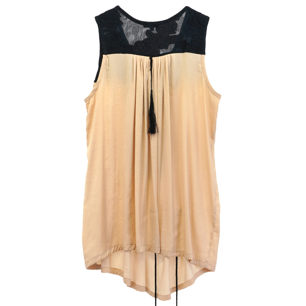 TASSEL DOCKING DRESS / BLACK&BEIGE