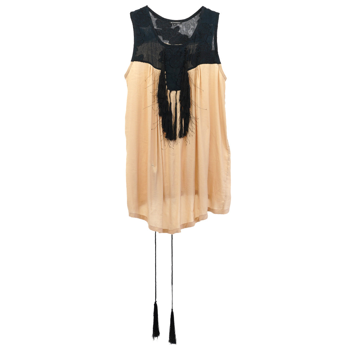 TASSEL DOCKING DRESS / BLACK&BEIGE