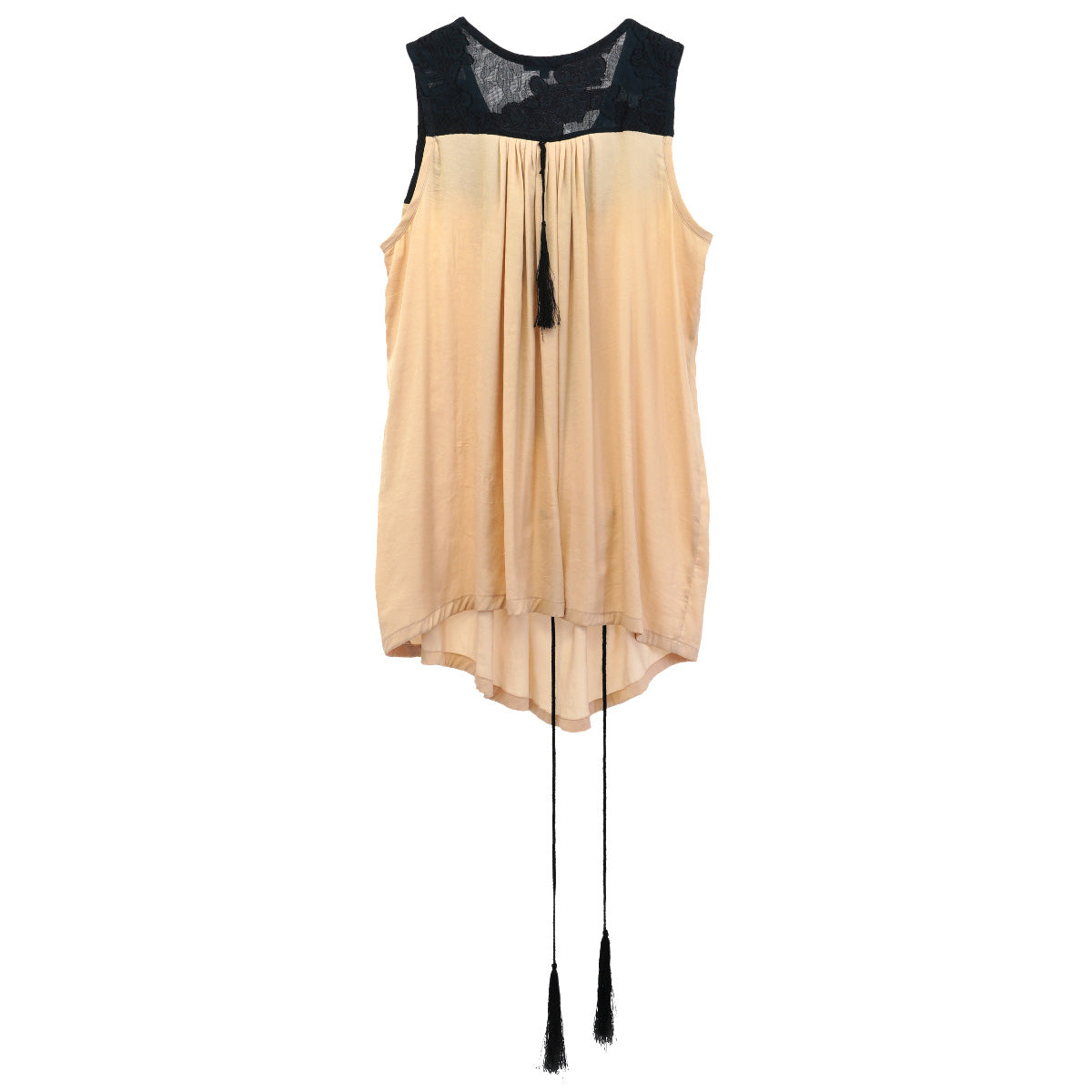 TASSEL DOCKING DRESS / BLACK&BEIGE