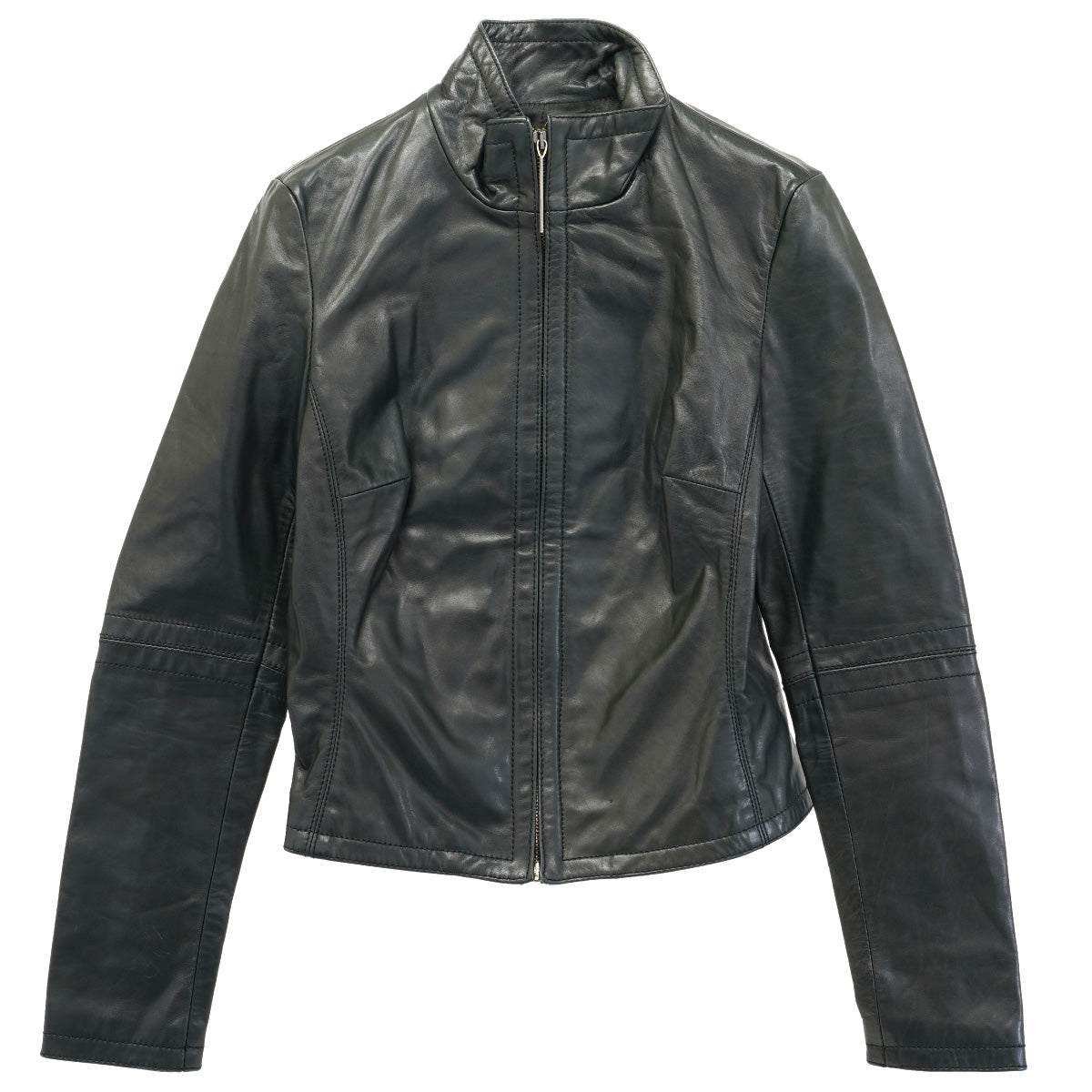 HIGH NECK BIKER JACKET / BLACK