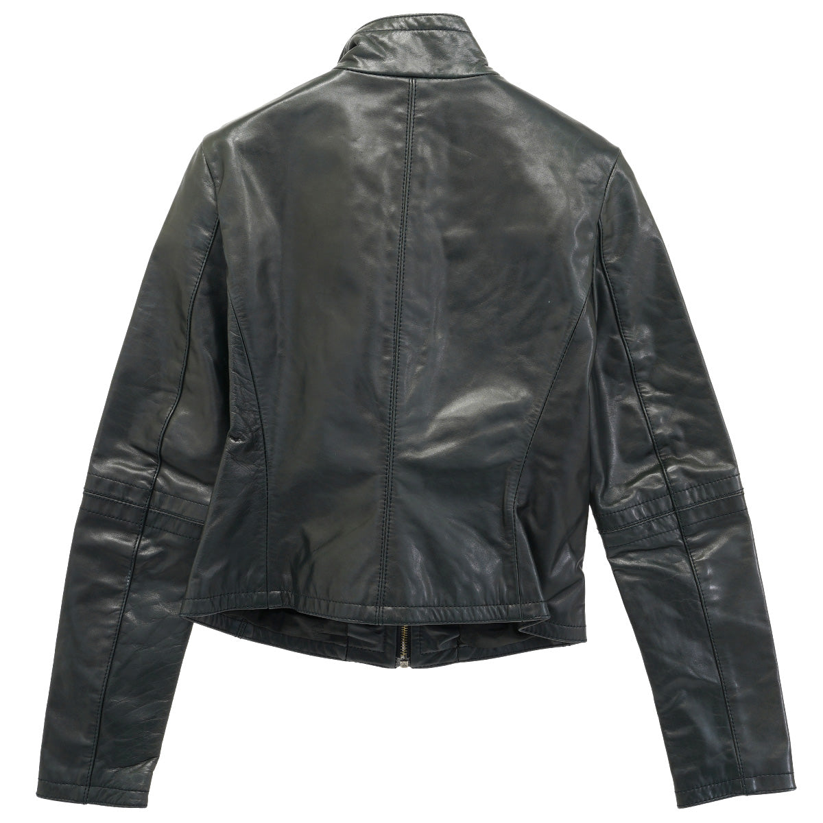 HIGH NECK BIKER JACKET / BLACK