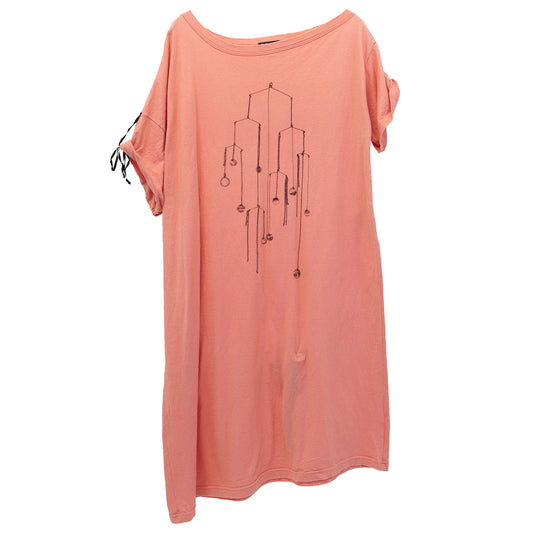 PRINT LONG T-SHIRT / PINK