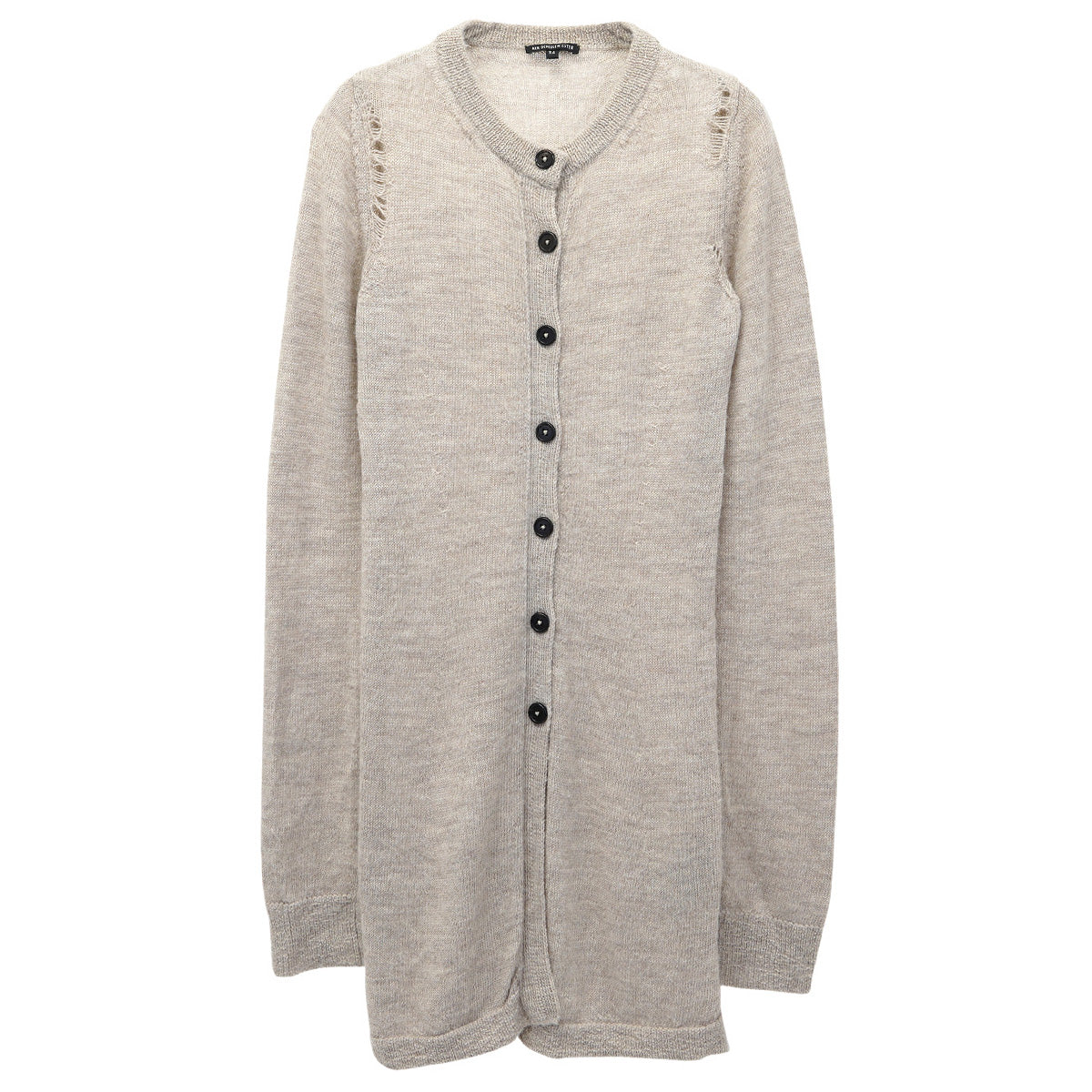 DAMAGED LONG CARDIGAN / BEIGE