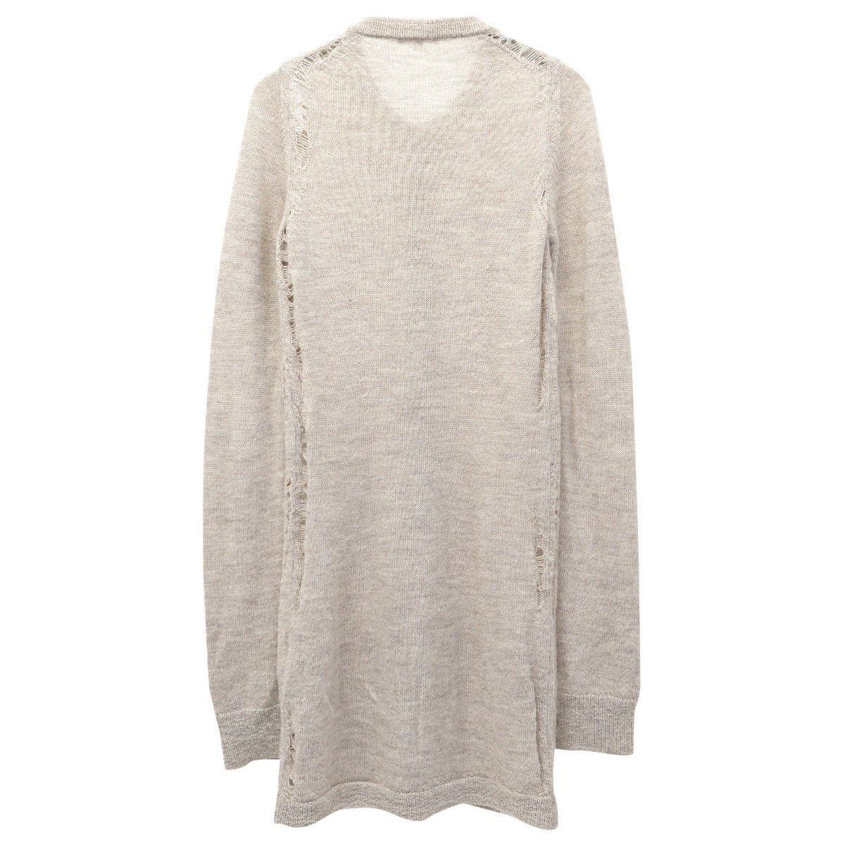 DAMAGED LONG CARDIGAN / BEIGE