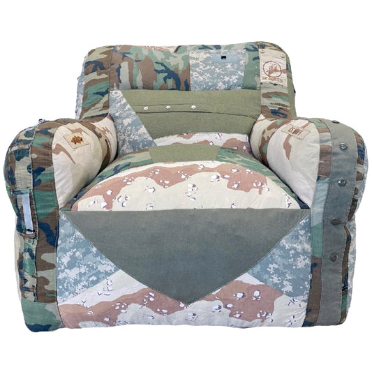 CAMOUFLAGE SERIES 3 LOUNGE CHAIR ,2022 / RECYCLED TEXTILES