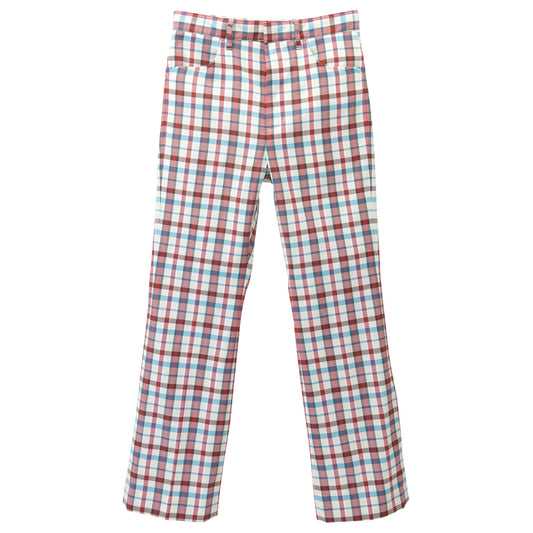 FLARE PANTS SOUVENIR CHECK / RED