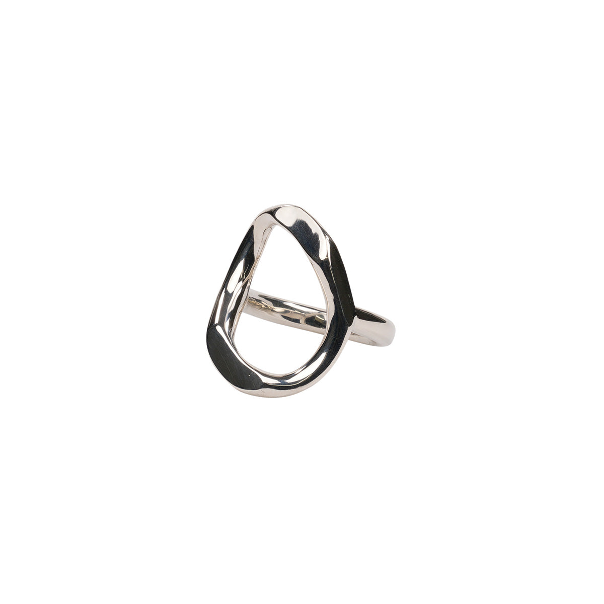 CURB LINK RING / WHITE