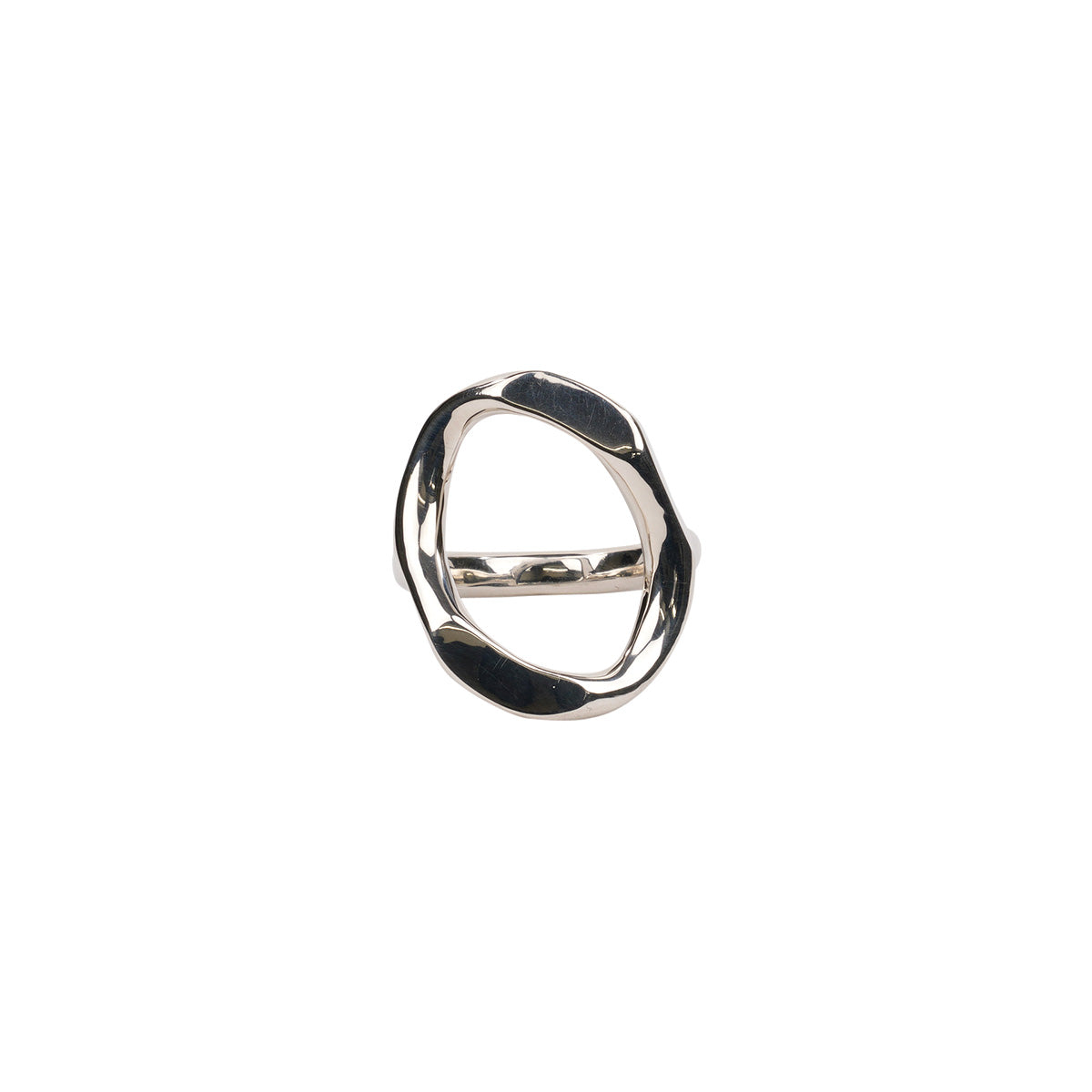 CURB LINK RING / WHITE