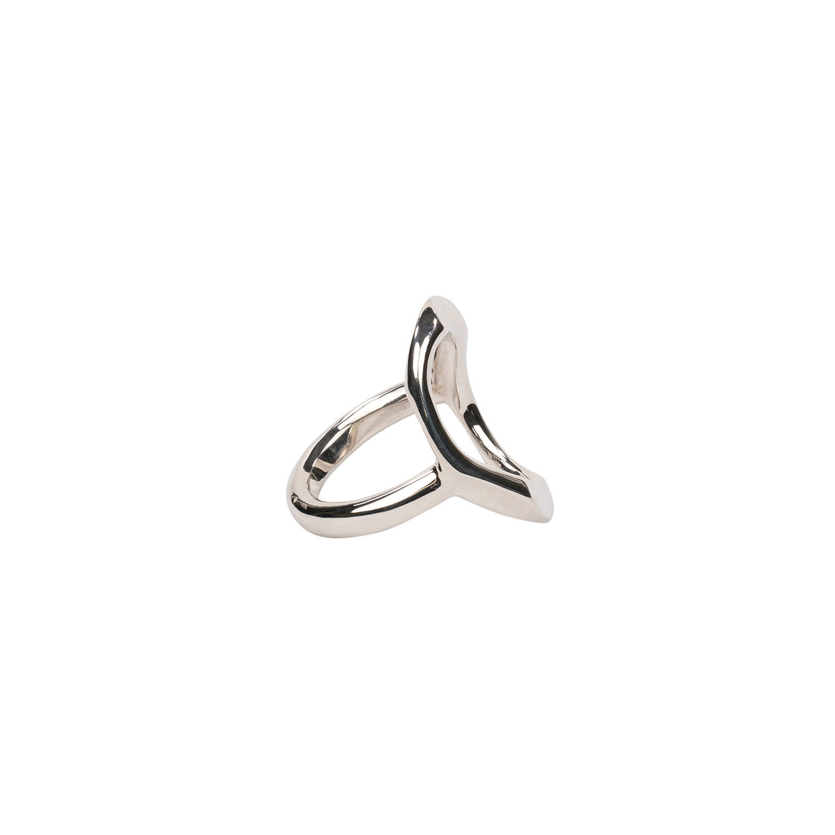 CURB LINK RING / WHITE