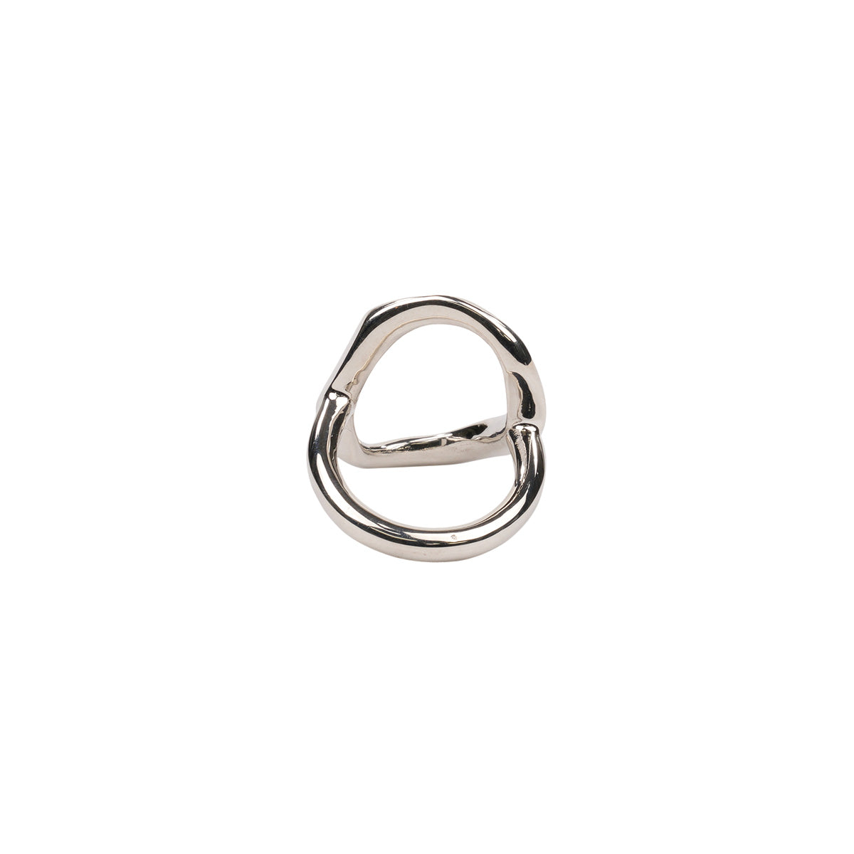 CURB LINK RING / WHITE