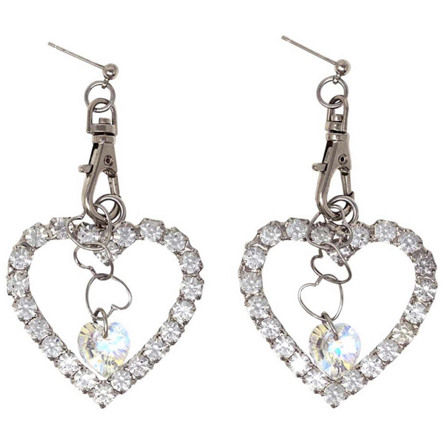 HEART EARRINGS WITH SWAROVSKI CRYSTAL / CRYSTAL