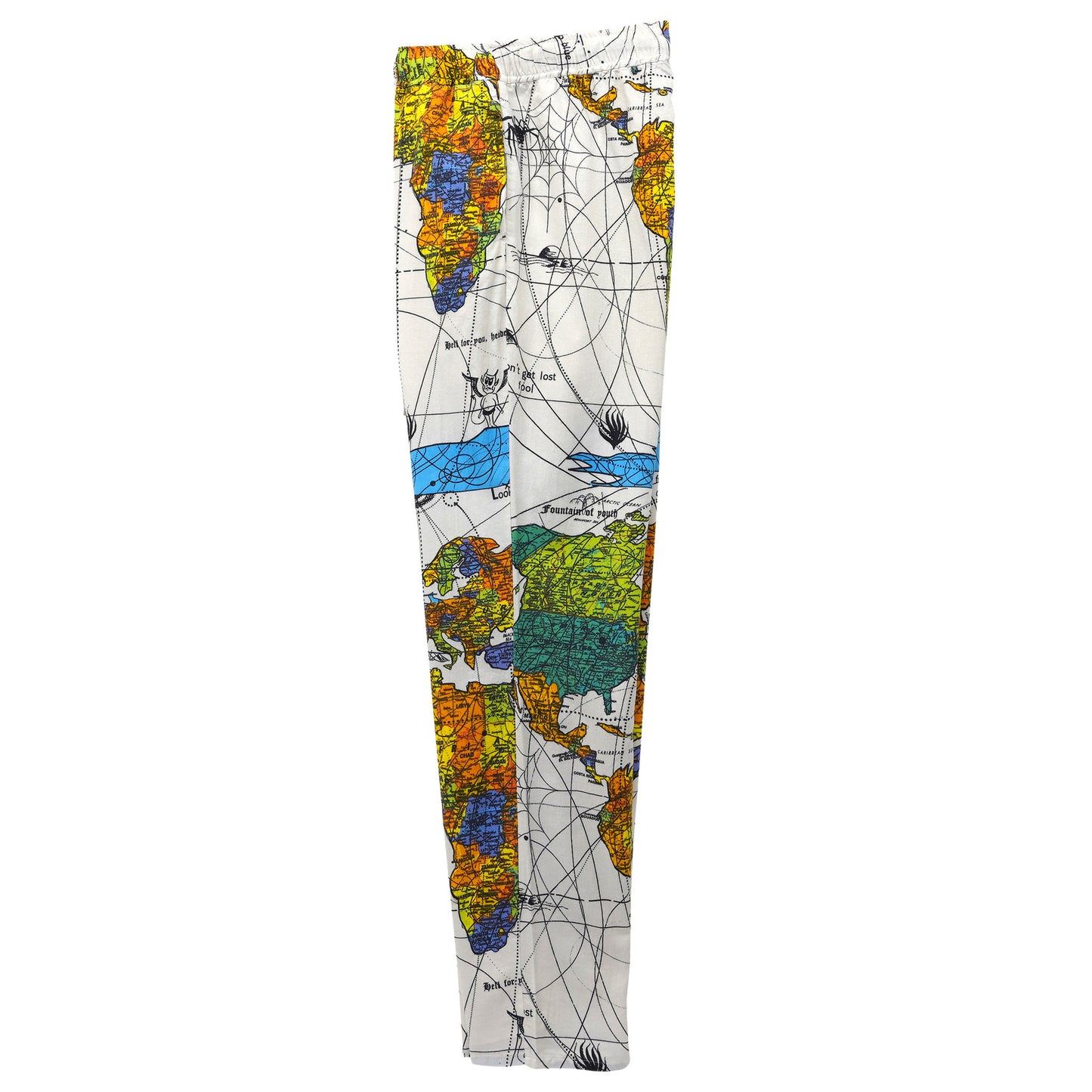 Dr.Woo DW_PAJAMA PANTS/WORLD MAP / WHITE