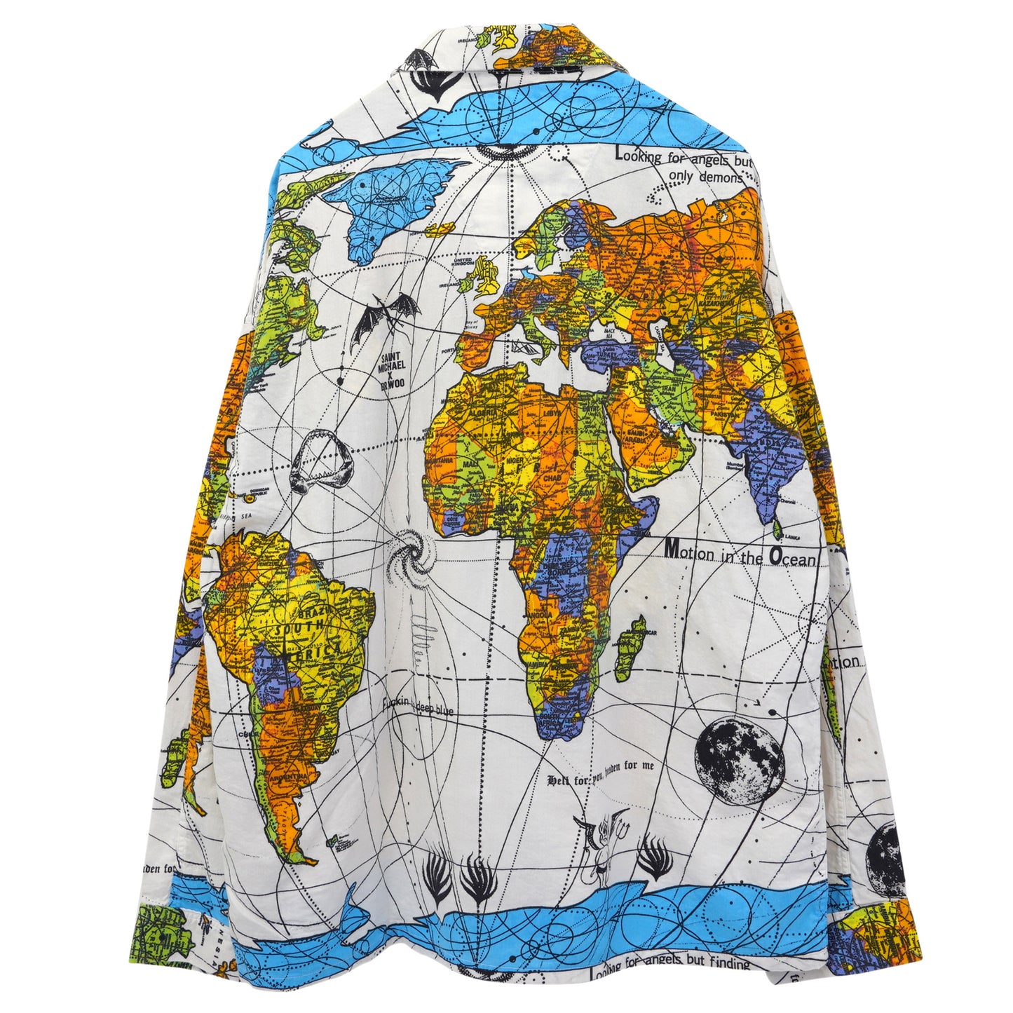 Dr.Woo DW_PAJAMA SHIRT/WORLD MAP / WHITE